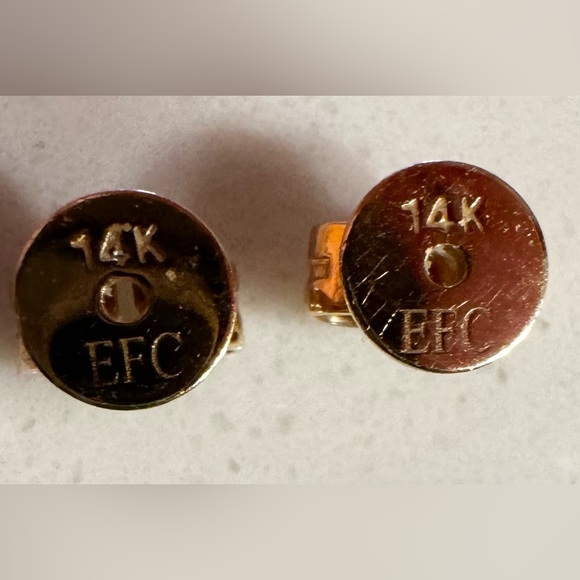 EF collection diamond kiss studs.  14kt gold and diamond.  Brand new. - Picture 7 of 9